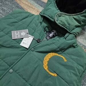 Crooks & Castles Quilted Hooded Vest Green XL Men’s Puffer Sleeveless NWT